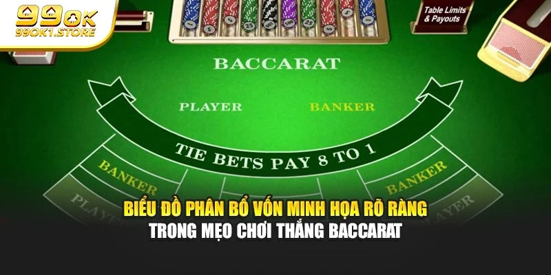 Biểu đồ phân bổ vốn minh họa rõ ràng trong mẹo chơi thắng Baccarat